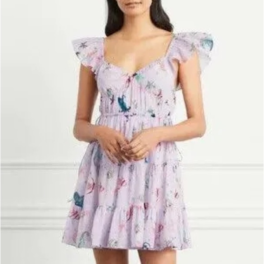 Floral Ruffle Sleeve Dress